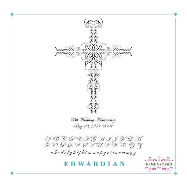 Anniversary Personalized Cross Edwardian
