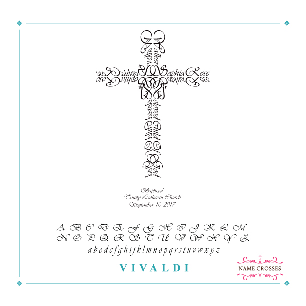 Baptism Personalized Cross for Girls Vivaldi