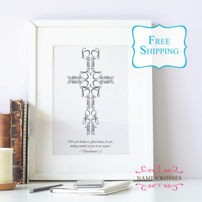 Framed Pastor Appreciation Gift Cross on a desk